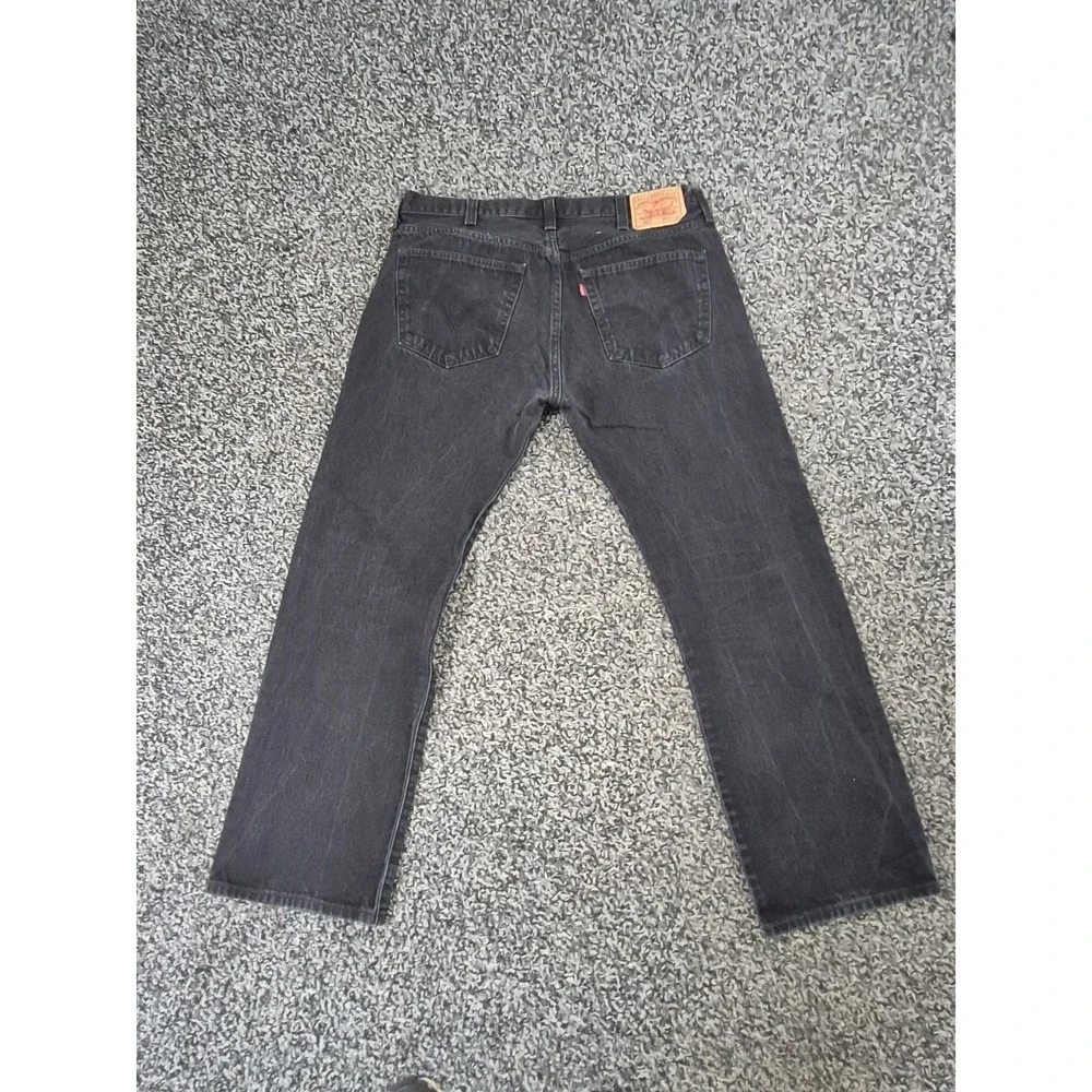 Men's Levi's‎ 501 Straight Original Fit Button Fly Black 100% Cotton Jeans 40x32